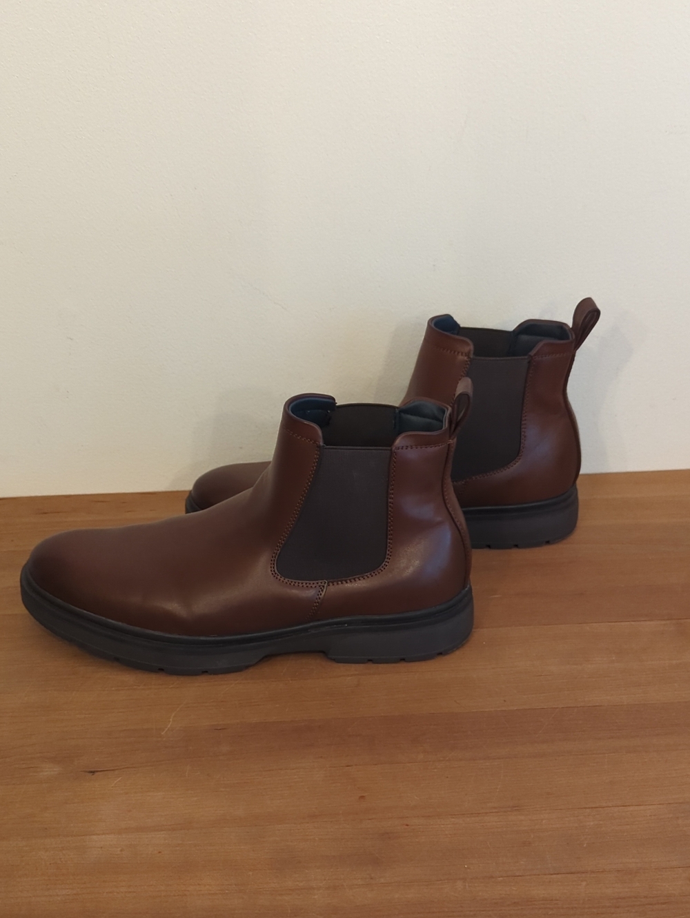 No Boundaries Men's Brown Leather  Boots - Classic Slip-On Style 10